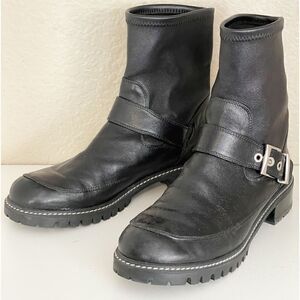 STUART WEITZMAN neoprene Lug Sole Ankle Boots (Size 8 B)